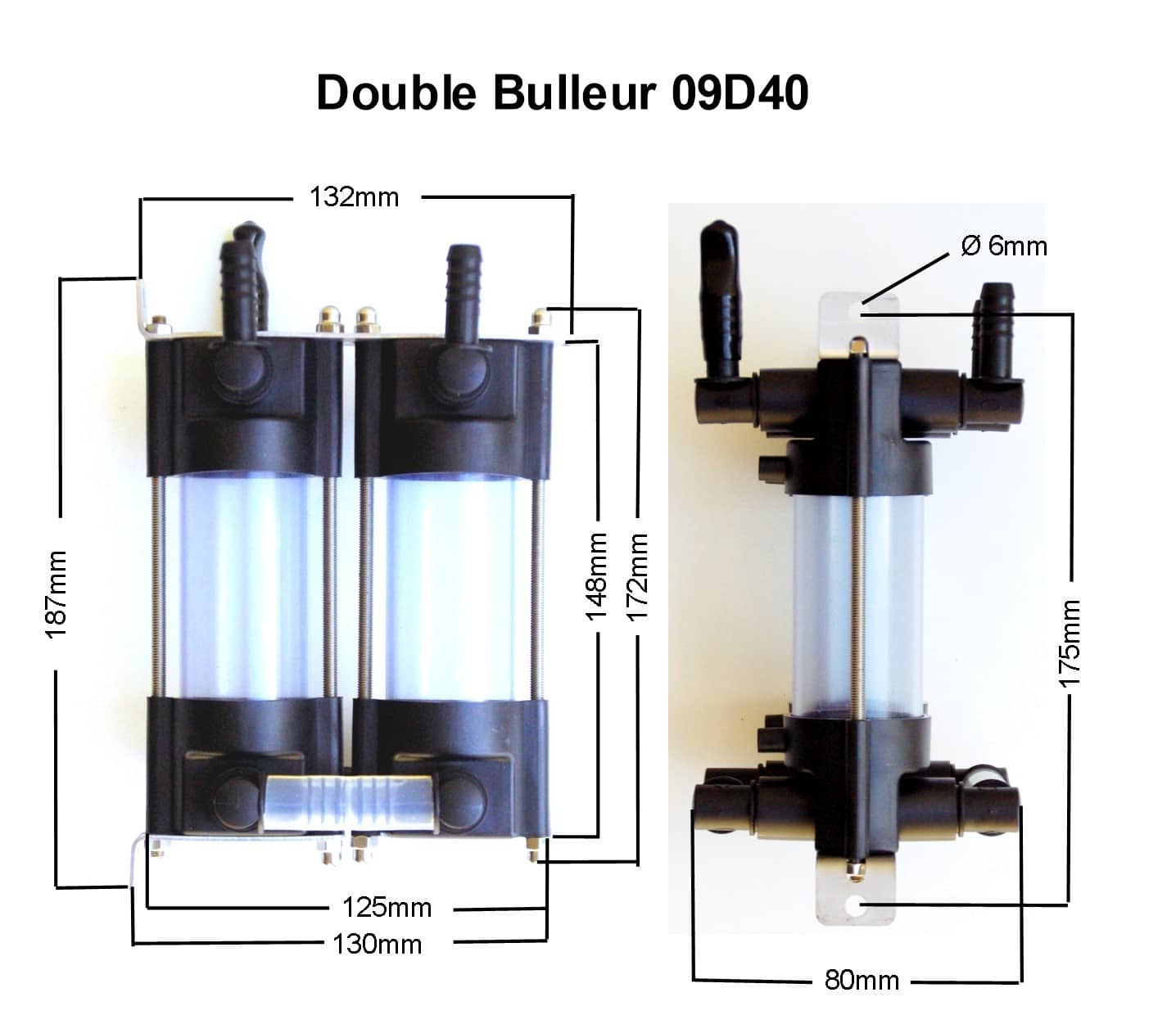 Double bulleur hydrogène ⌀ 40 Modèle 9D40 - Ecolion